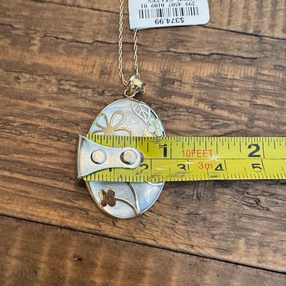 NWT Mother of Pearl 18in 925/14k Yellow Gold Bonded Pendant Necklace - Picture 12 of 14